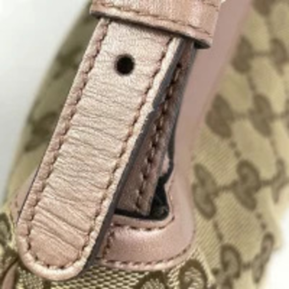 Gucci heart lovely handbag canvas Clutch pink brown accessory GG Pink Brown
